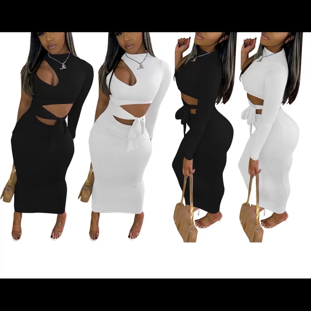 I have a black and a white sexy dress to your ankles